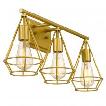 Worldwide Lighting Corp E20025-021 - Crusoe 3-Light Luxury Gold Finish Vanity Light 7.25“ X 25.5” X 10.75“