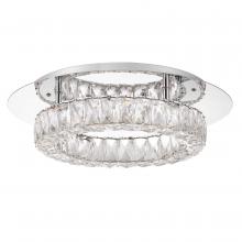 Worldwide Lighting Corp E30004-004 - Gala X y 1-Light Integrated LED Chrome Finish And Clear Crystal Flush Mount