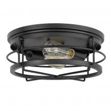 Worldwide Lighting Corp E30028-001 - Westwood 2-Light Black Finish Flush Mount 13.88“ X 13.88” X 5.87“