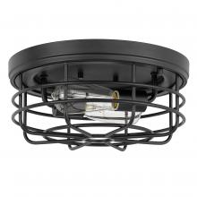 Worldwide Lighting Corp E30037-001 - Emerson 2-Light Black Finish Flush Mount 13“ X 13” X 5.5“