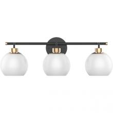 Worldwide Lighting Corp E20066-001 - Jinky 3-Light Vanity Light With off White Shades W24" X D7" X H8.5"