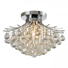 Worldwide Lighting Corp W33015C19 - Empire 3-Light Chrome Finish and Clear Crystal Flush Mount Ceiling Light 19 in. Dia x 14 in. H Round