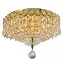 Worldwide Lighting Corp W33020G12 - Empire Collection 2 Light Gold Finish and Clear Crystal Flush Mount Ceiling Light 12" d x 10"