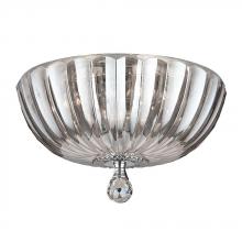 Worldwide Lighting Corp W33141C14-CL - Mansfield 4-Light Chrome Finish and Clear Crystal Bowl Flush Mount Ceiling Light 14 in. Medium
