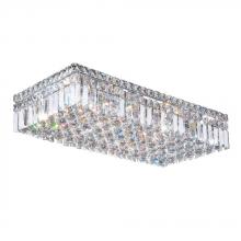 Worldwide Lighting Corp W33530C24 - Cascade 6-Light Chrome Finish and Clear Crystal Flush Mount Ceiling Light 24 in. L x 12 in. W x 5 in