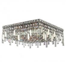 Worldwide Lighting Corp W33618C16 - Cascade 6-Light Chrome Finish and Clear Crystal Flush Mount Ceiling Light 16 in. L x 16 in. W x 7.5 