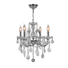 Worldwide Lighting Corp W83119C18-CL - Catherine 4-Light Chrome Finish and Clear Crystal  Chandelier 18 in. Dia x 18 in. H Medium