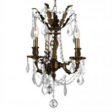 Worldwide Lighting Corp W83302F13-CL - Windsor 3-Light dark Bronze Finish and Clear Crystal Mini Chandelier 13 in. Dia x 18 in. H