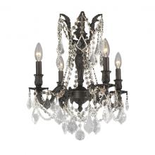 Worldwide Lighting Corp W83303F17-CL - Windsor 4-Light dark Bronze Finish and Clear Crystal Chandelier 17 in. Dia x 21 in. H Medium