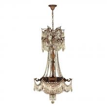 Worldwide Lighting Corp W83355B20-GT - Winchester 3-Light Antique Bronze Finish and Golden Teak Crystal Chandelier 20 in. Dia x 34 in. H Me