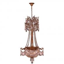 Worldwide Lighting Corp W83355FG20-CL - Winchester 3-Light French Gold Finish and Clear Crystal Chandelier 20 in. Dia x 34 in. H Medium