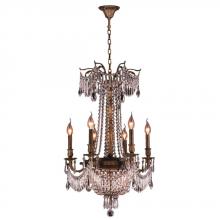 Worldwide Lighting Corp W83356B20-CL - Winchester 9-Light Antique Bronze Finish and Clear Crystal Chandelier 20 in. Dia x 29 in. H Medium