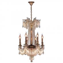 Worldwide Lighting Corp W83356B20-GT - Winchester 9-Light Antique Bronze Finish and Golden Teak Crystal Chandelier 20 in. Dia x 29 in. H Me