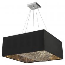 Worldwide Lighting Corp W83401MS24 - Ritz 8-Light Matte Silver finish with Black Shade Square Pendant Light 24 in. L x 24 in. W x 12 in.
