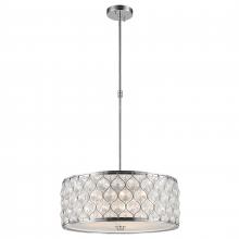 Worldwide Lighting Corp W83414C20-CL - Paris 5-Light Chrome Finish with Clear Crystal Pendant Light 20 in. Dia x 8 in. H
