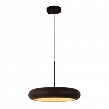 Worldwide Lighting Corp W83550MB14 - Madison 18-Watt Matte Black Finish Integrated LEd disc Pendant Light 3000K 14 in. Dia x 96 in. H Sma