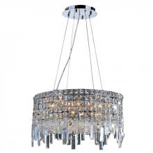 Worldwide Lighting Corp W83601C20 - Cascade 12-Light Chrome Finish and Clear Crystal Circle Chandelier 20 in. Dia x 10.5 in. H Medium