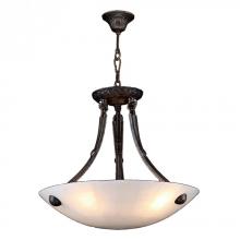 Worldwide Lighting Corp W83804F16 - Pompeii Collection 4 Light Flemish Brass Finish and Natural Quartz Bowl Pendant 16" D x 18"