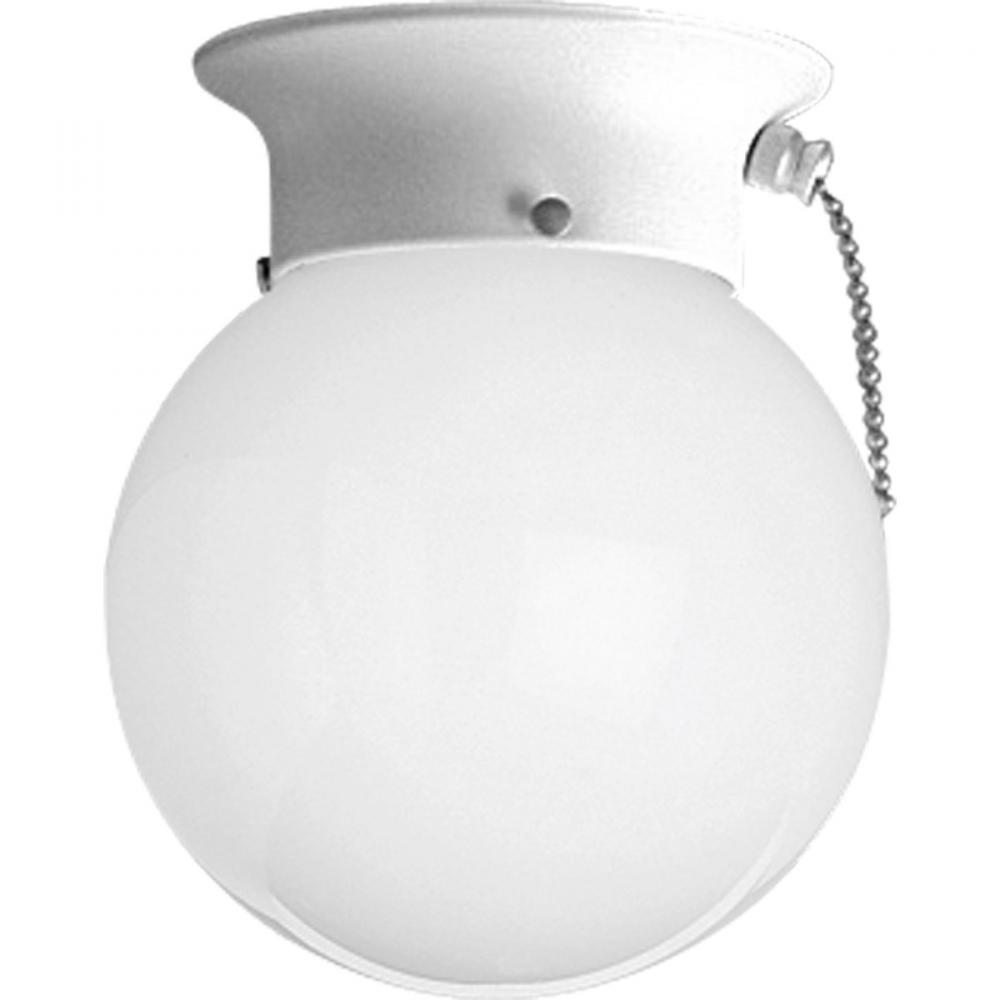 One-Light Glass Globe 6" Close-to-Ceiling