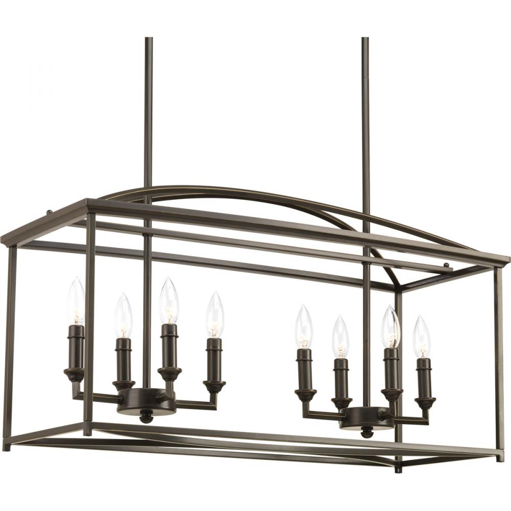 Piedmont Collection Eight-Light Antique Bronze Farmhouse Chandelier Light