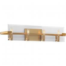 Progress P300111-109 - Cahill Collection Four-Light Brushed Bronze Clear Glass Luxe Bath Vanity Light