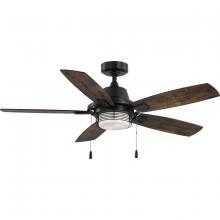 Progress P250095-020-WB - Freestone Collection 52 in. Five-Blade Antique Bronze Transitional Ceiling Fan with LED lamped Light