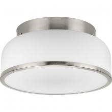 Progress P350255-009 - Parkhurst Collection Two-Light Brushed Nickel New Traditional 11-1/4" Flush Mount Light