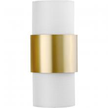Progress P710119-109 - Silva Collection Two-Light Brushed Bronze White Linen Shade Wall Sconce