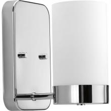 Progress P300020-015 - Elevate Collection One-Light Polished Chrome Etched White Glass Mid-Century Modern Bath Va