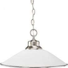 Progress P5013-09 - Opal Glass One-Light Brushed Nickel Traditional Pendant Light