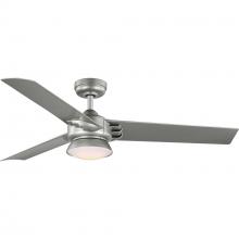 Progress P250062-152-30 - Edwidge Collection 3-Blade Painted Nickel 52-Inch DC Motor LED Contemporary Ceiling Fan