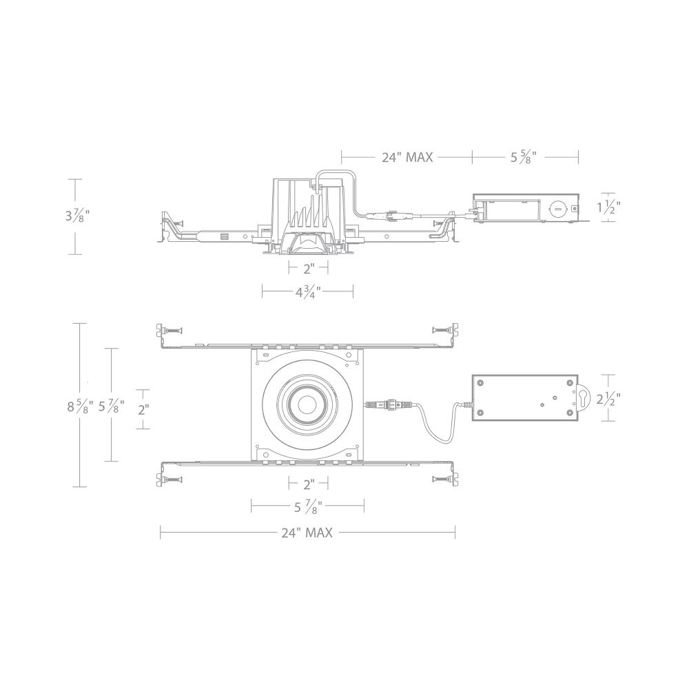 Ocular 3.0 5CCT Round Adjustable Trim and Remodel Housing with New Construction Frame-In Kit and D