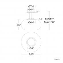 WAC US PD-48516-27-BK - Doma Pendant Light