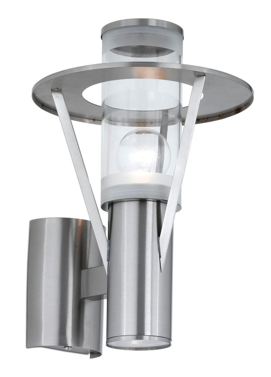 1x100W Outdoor Wall Light w/ Stainless Steel Finish & Clear Glass