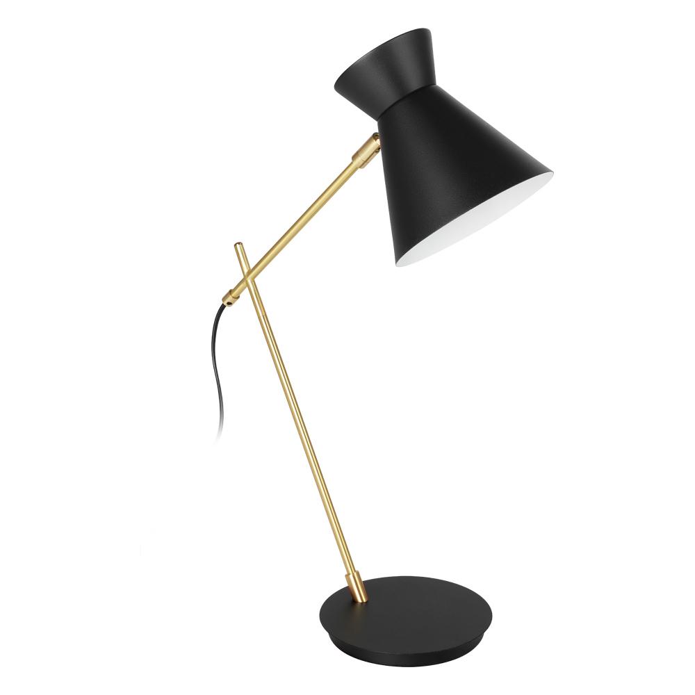 Amezaga - 1 LT Table Lamp with a Structured Black and Brushed Brass Finish and Black Exterior