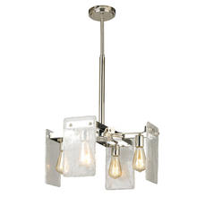 Eglo 203997A - 4x60W Chandelier w/ Polished Nickel Finish & Clear Hand Sculpted Glass