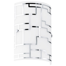Eglo 92564A - 1X60W Wall Light With Chrome Finish & White Décor Glass