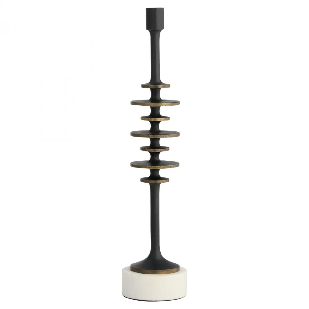 Barcelo Candleholder | Antique Bronze | White | Brass - Large
