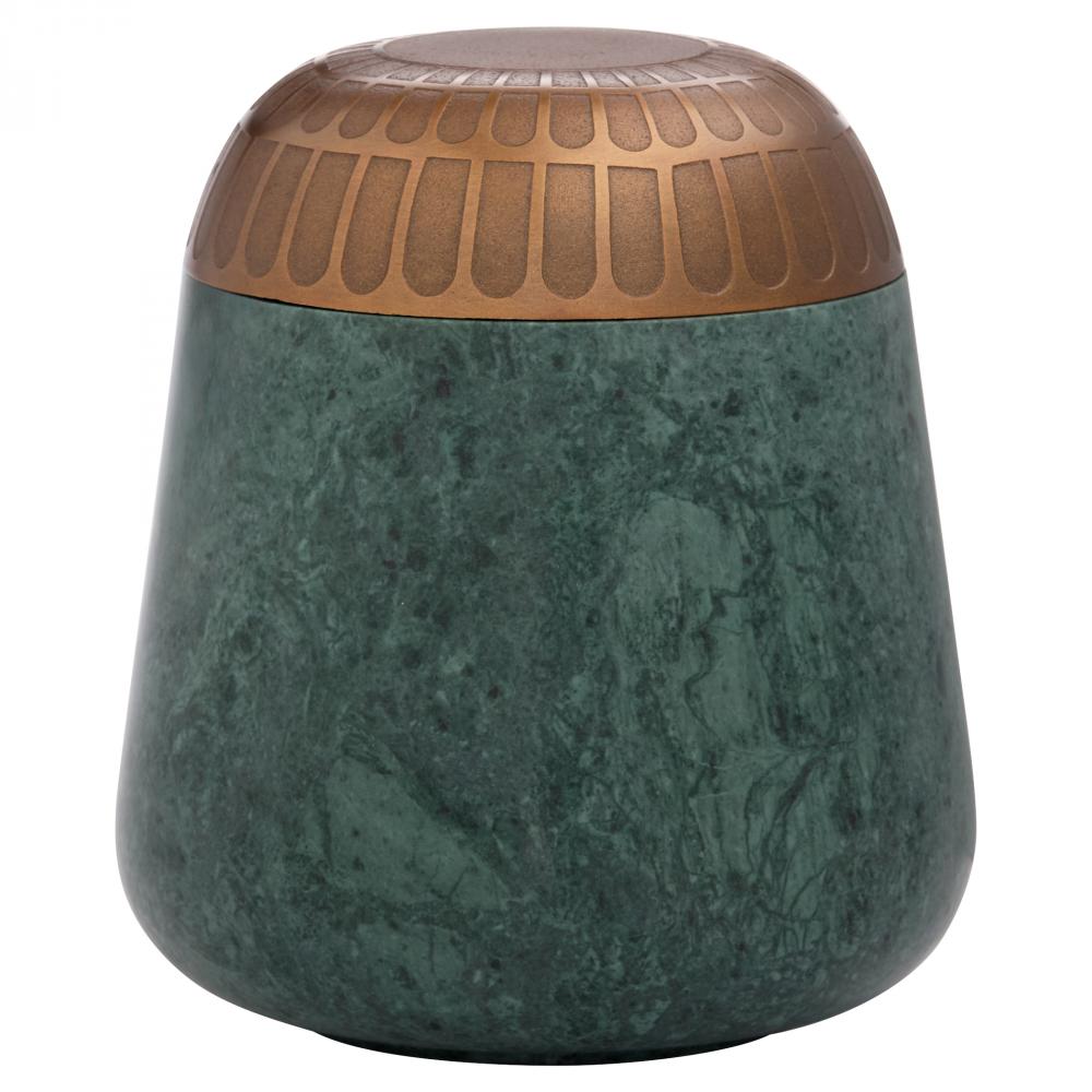 Sofia Box | Green Forest Marble | Antique Brass - Large
