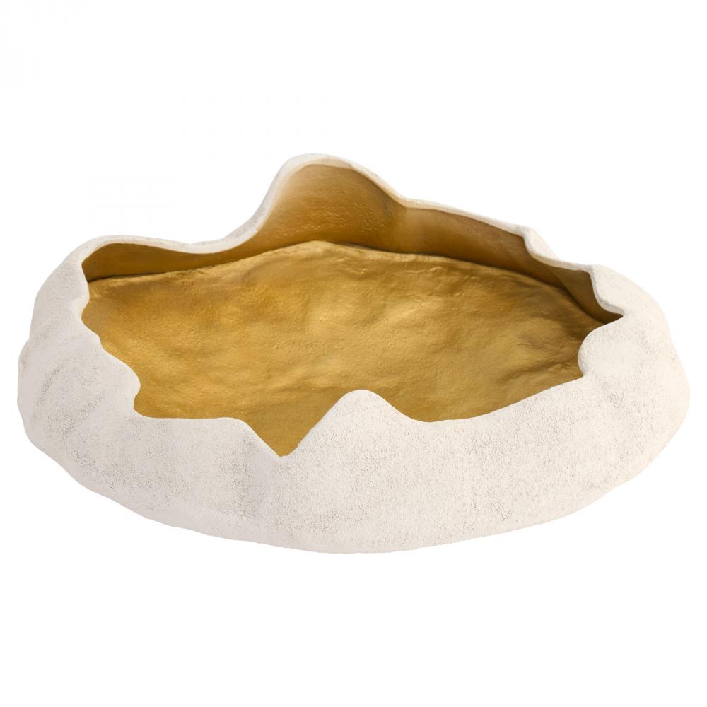Selene Low Bowl | White | Gold - Small