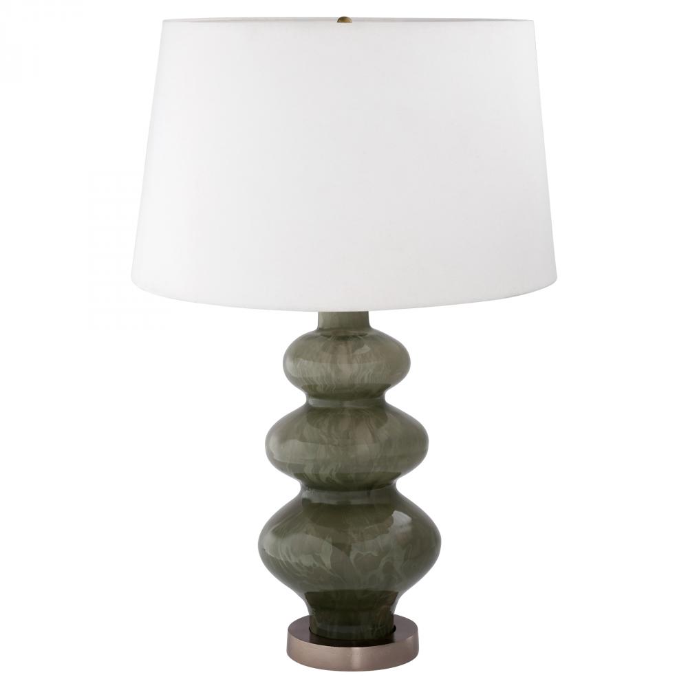 Cerelia Table Lamp | Pearlescent Celadon | Antique Silver | Off-White