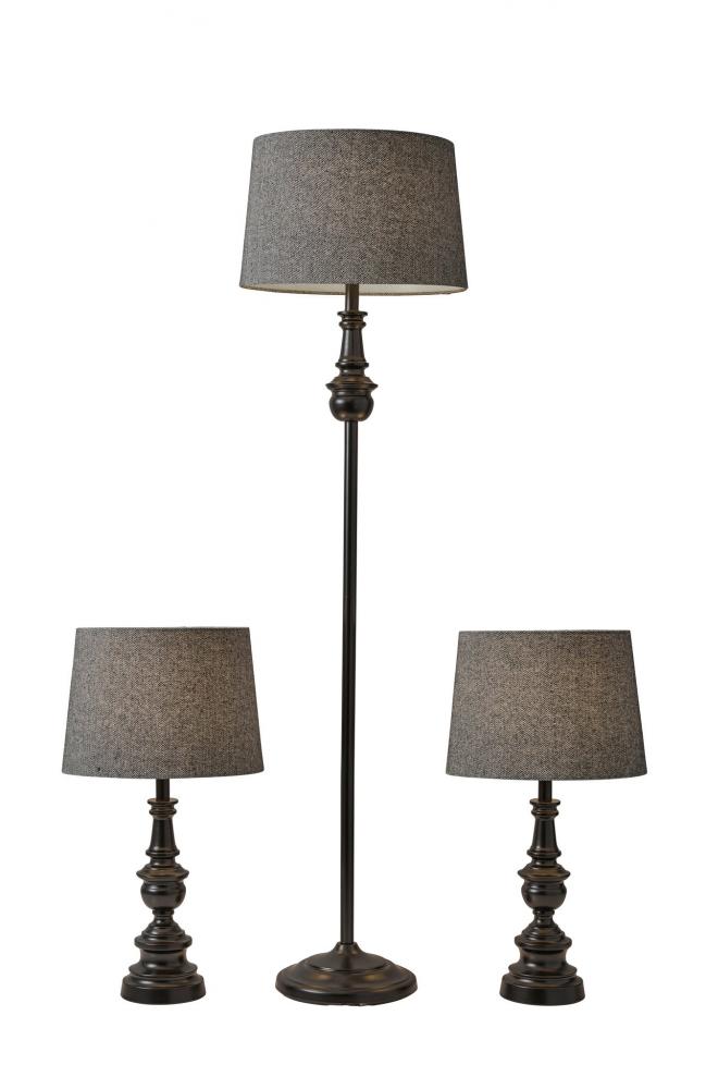 Chandler 3 Piece Floor and Table Lamp Set
