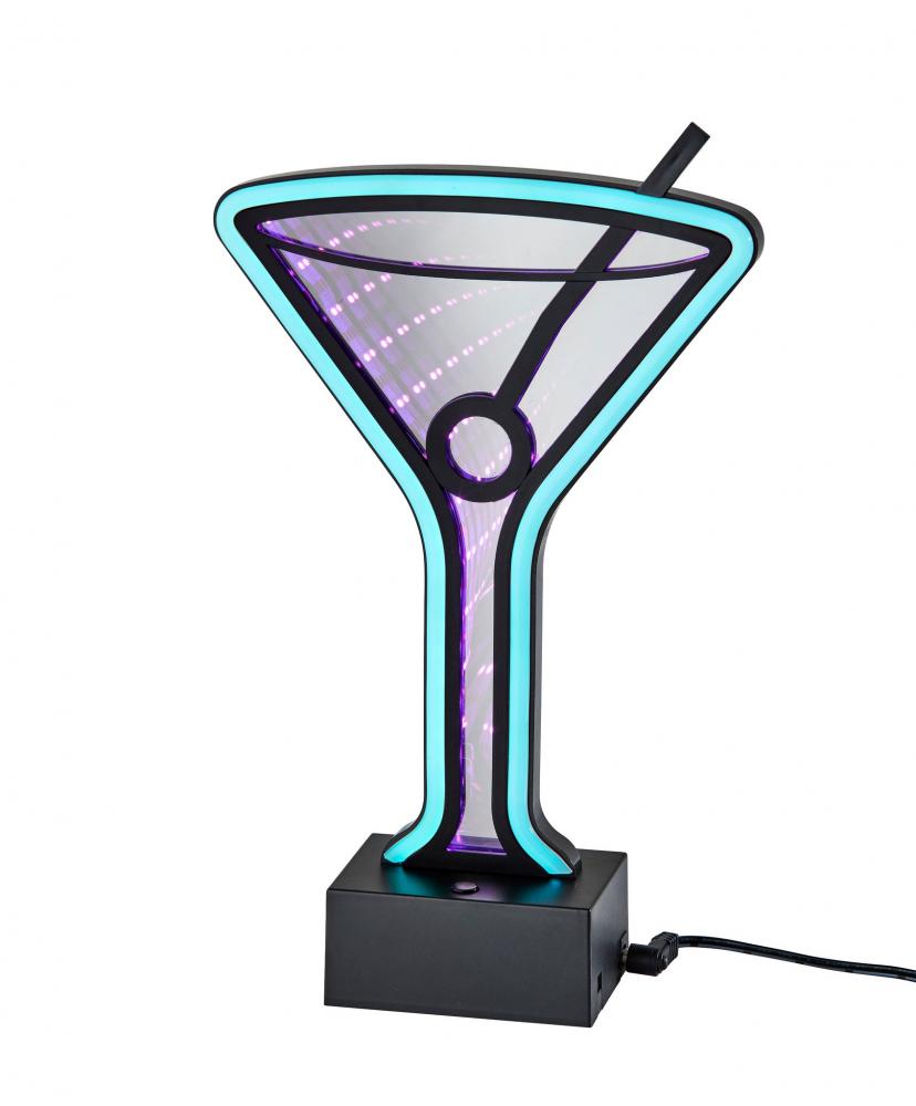 Infinity Neon Martini Glass Table/Wall Lamp