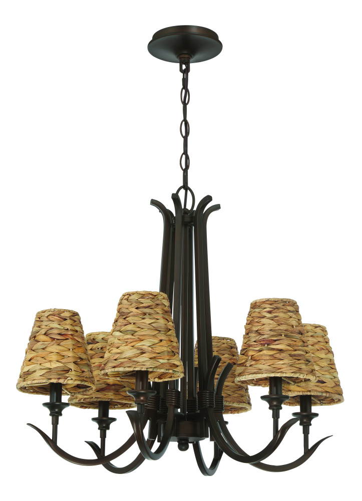 Kokomo 6 Light Chandelier in Aged Bronze Brushed
