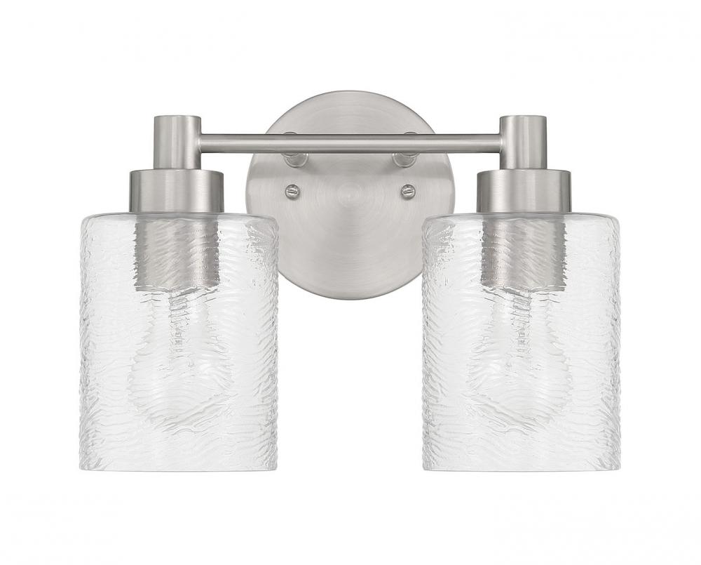 Lyndsey 2 Light Vanity in Brushed Polished Nickel