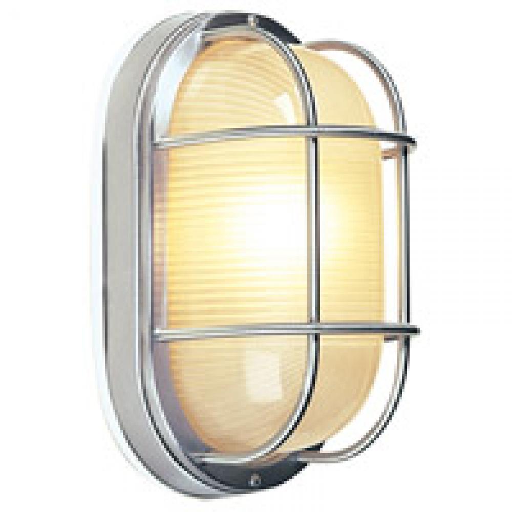 Oval Bulkhead 1 Light Large Flush/Wall Mount in Stainless Steel