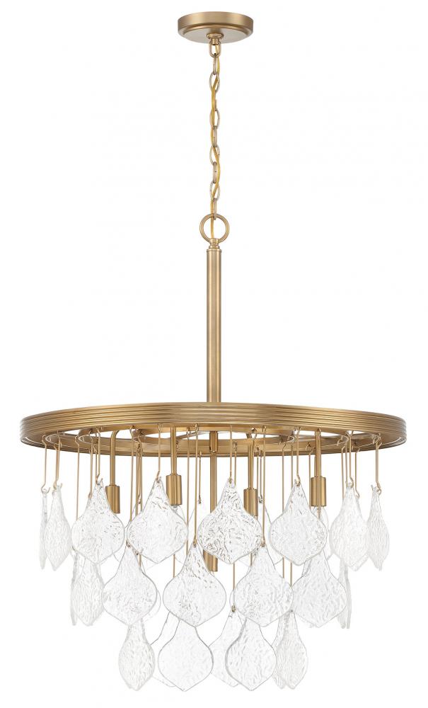 Vesi 5 Light Pendant in Satin Brass