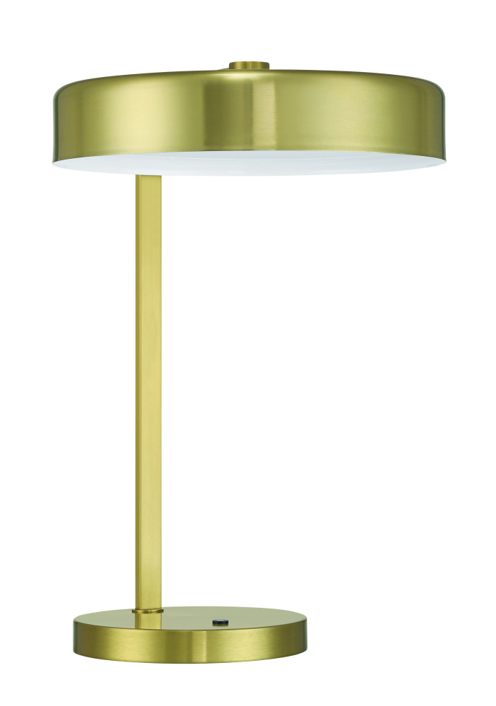 Keeva 1 Light Table Lamp in Satin Brass