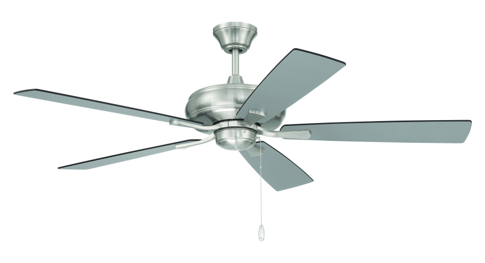 Eos 52" 5-Blade Ceiling Fan in Brushed Polished Nickel w/ Brushed Nickel/Greywood Blades