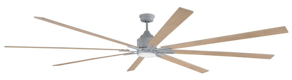 Fleming 100" 8-Blade Indoor/Outdoor (Damp) Ceiling Fan in Aged Galvanized w/ Driftwood Blades
